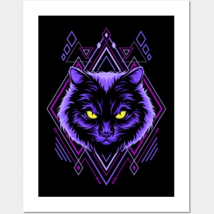 Kitten Head Geometry Posters and Art